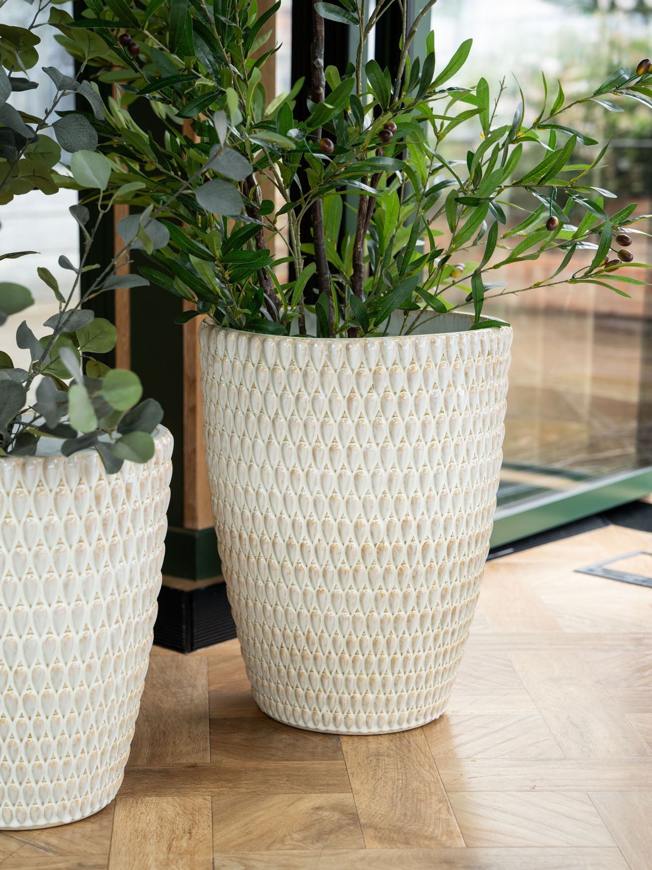 Mediterranean Reactive Glaze Ceramic Planter Cream Planter XL